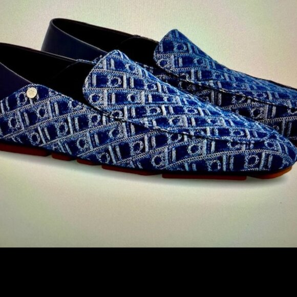 SALVATORE FERRAGAMO-BRANDNEW! 2025-Blue Men's DriversLoafers 949$ EU/IT 8,US 9 - Picture 2 of 16